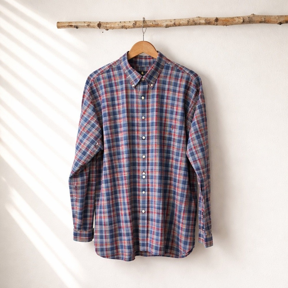 Ralph Lauren Plaid Button Down Shirt Men 3XB Big Multicolor Cotton Long Sleeve